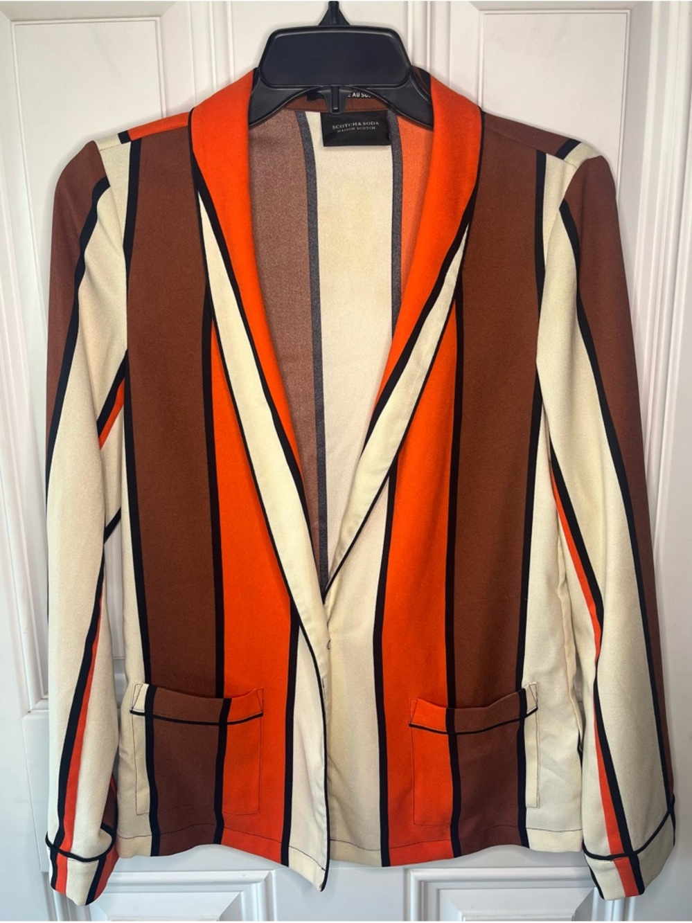 SCOTCH & SODA by MAISON SCOTCH for ANTHROPOLOGIE Stripe Drapey Blazer small - Picture 6 of 11